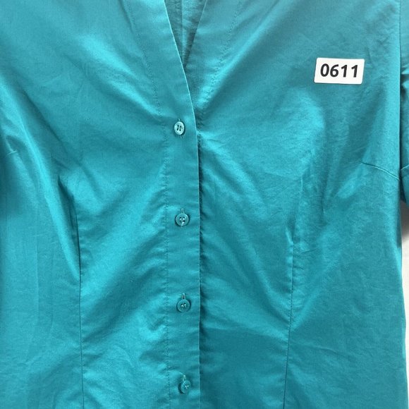 Worthington Shirt Womens Color Green Size MButton Up ShortSleeve Collared Casual - Picture 12 of 16